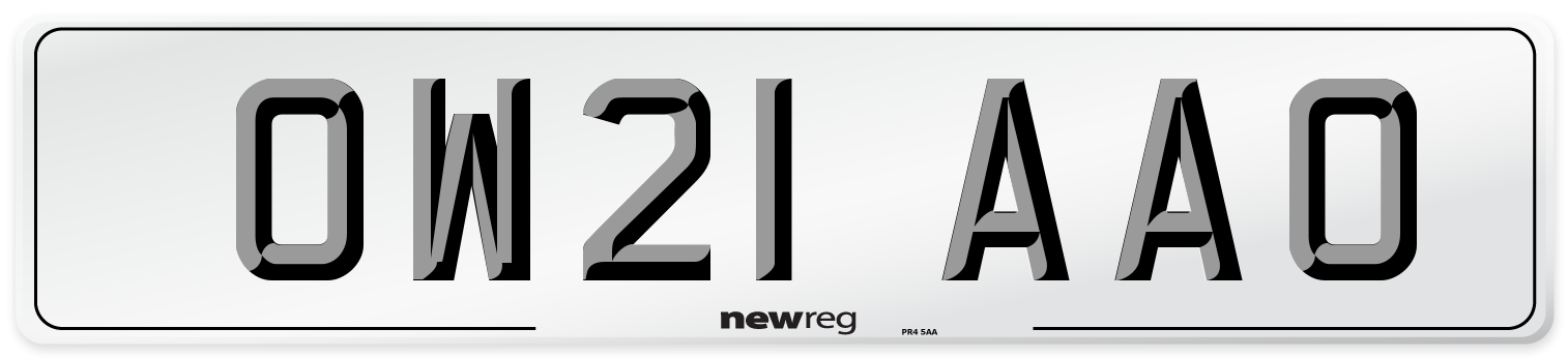 OW21 AAO Number Plate from New Reg